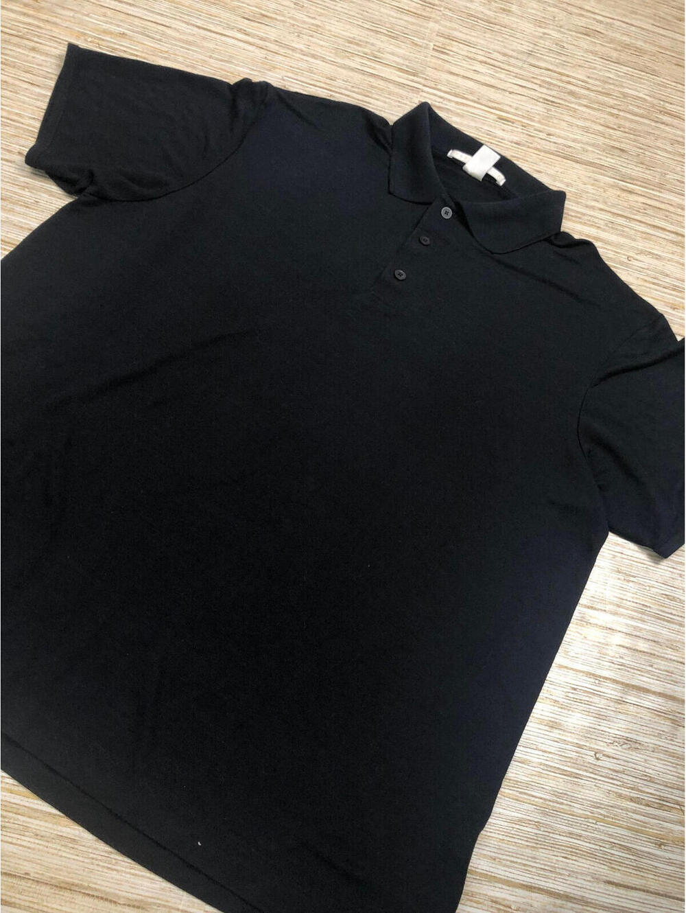 1142 Perry Ellis Port Solid Short Sleeve Polo Shirt Size BLACK sz XL